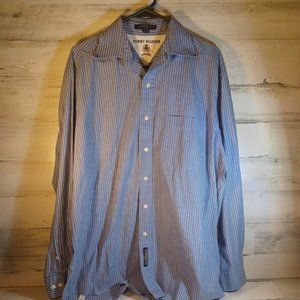 Classic Retro Style Tommy Hilfiger Men's Button-up Long Sleeve Shirt 15.5 X34/35